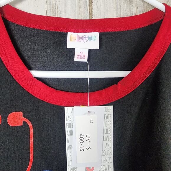 LuLaRoe First Responders Short Sleeve Top Black Size Small - Picture 3 of 7